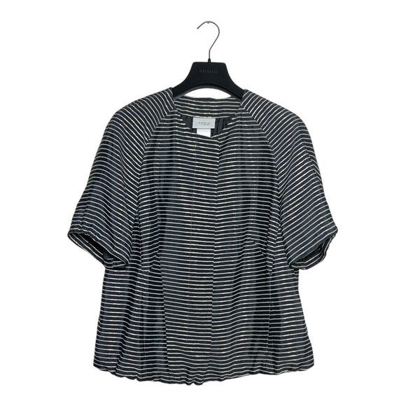 Akris Punto Metallic Striped Short Sleeve Jacket Size 12 - Picture 1 of 7
